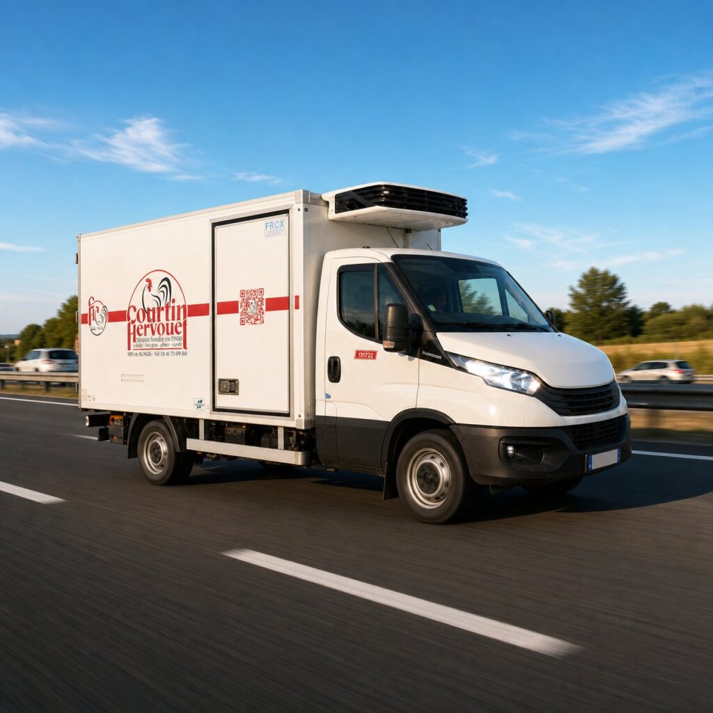 Camion de livraison Courtin Hervouet sur l'autoroute